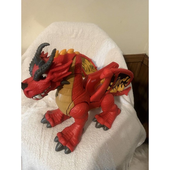 Fisher Price IMAGINEXT Red Winged Eagle Talon Castle Dragon With Sounds WORKS - Picture 3 of 13